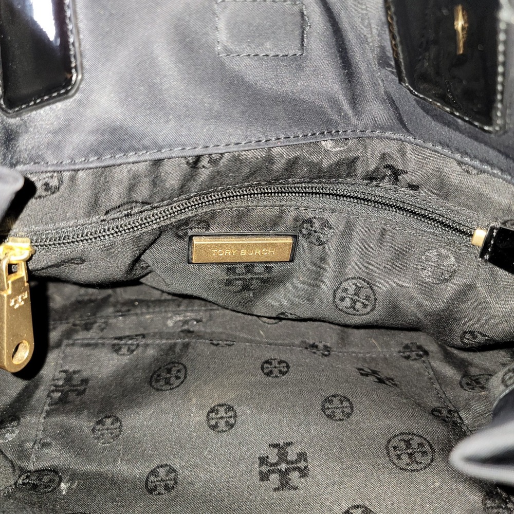 Tory Burch Ella Tote Bag Large Black Nylon Shoulder Bag - Picture 9 of 9